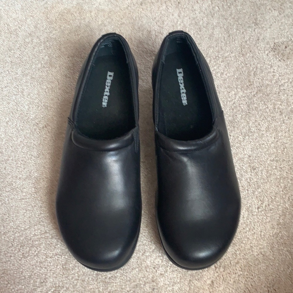 Dexter Classic Black Leather Clogs